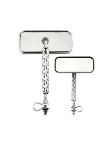 Rectangle Double Square Twisted Mirror All Chrome.